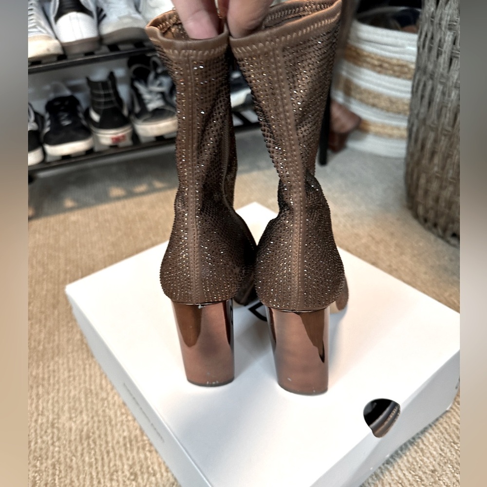 ALDO Size 8 brown/bronze sparkle booties